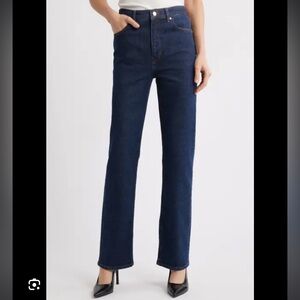 FRAME - dark wash straight leg jeans